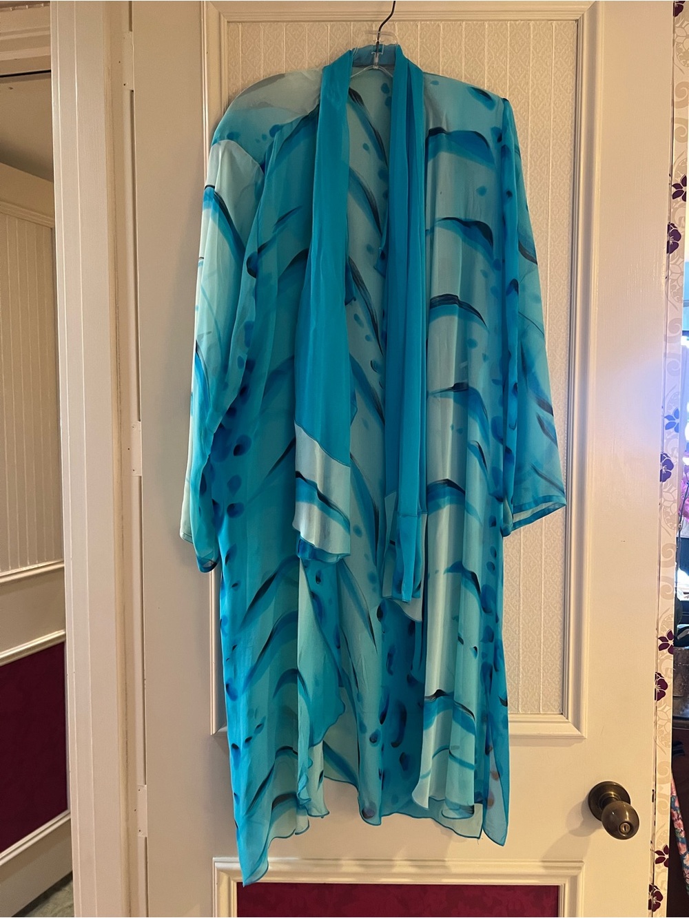 Turquoise Blue Chiffon Women’s Dress Cover-Up